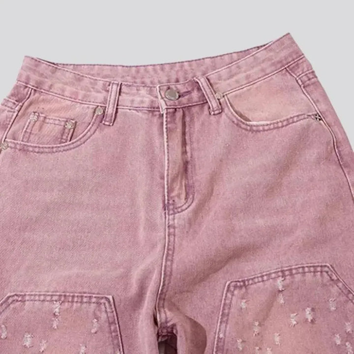 Baggy pink jeans
 for ladies