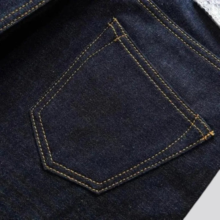 Dark tinted selvedge men's jeans