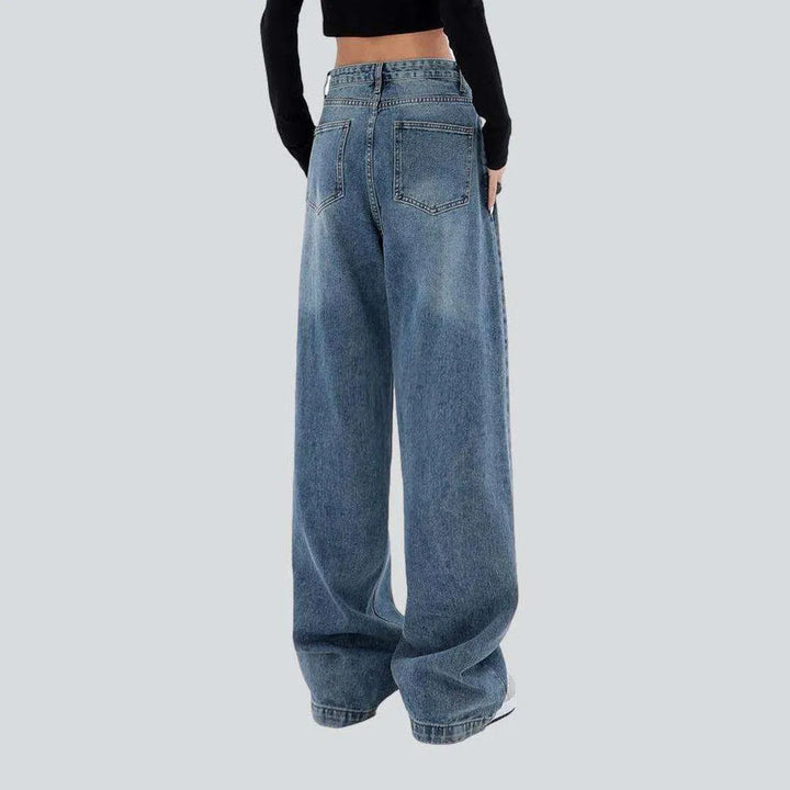 Vintage blue women's baggy jeans