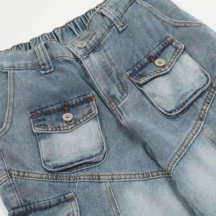 Cargo multi-pocket women's jeans