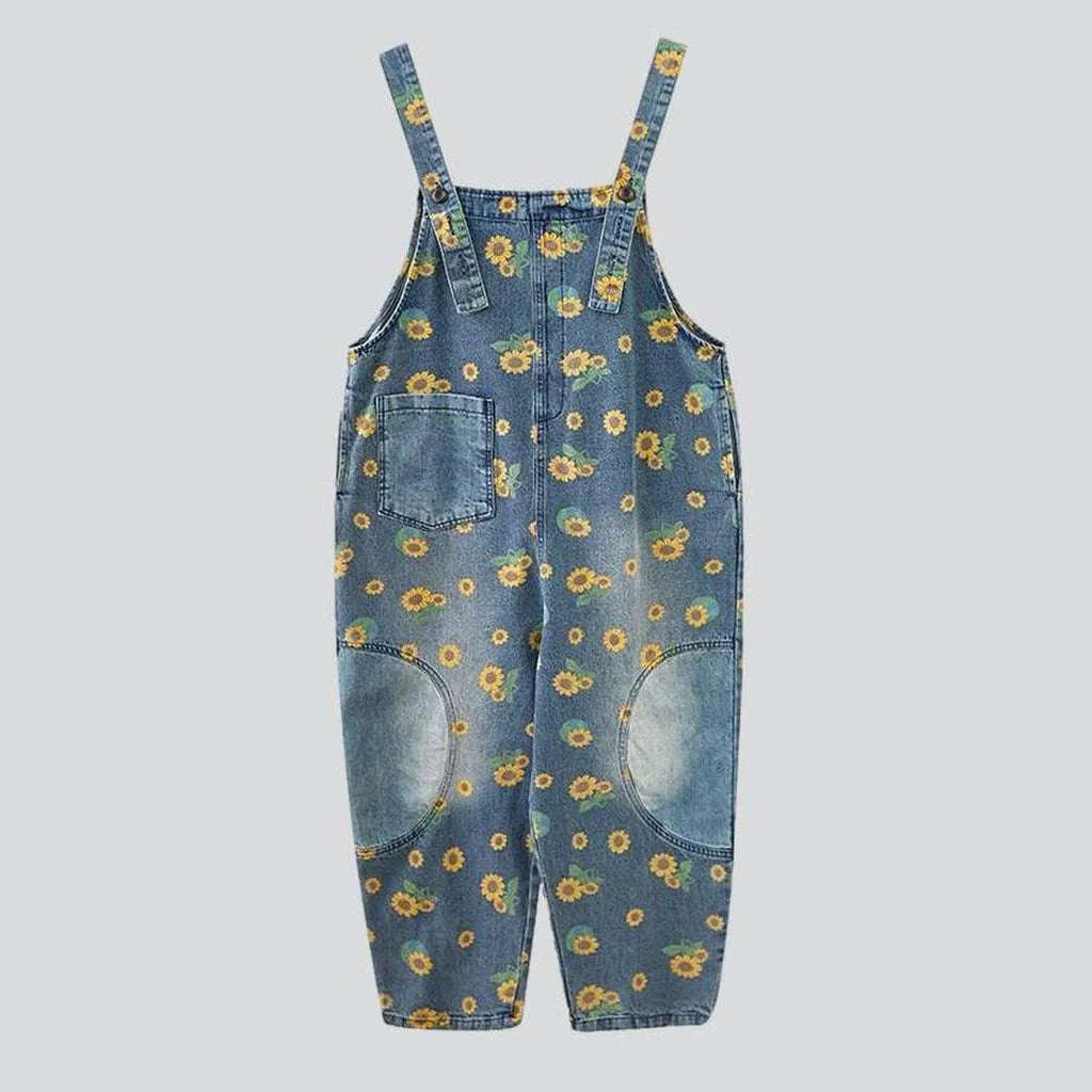 Women's painted denim overall