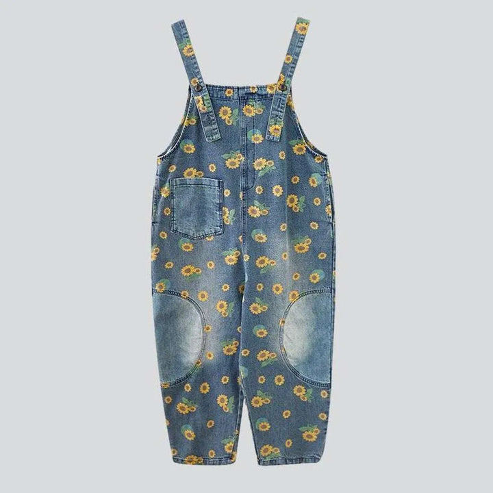 Women's painted denim overall