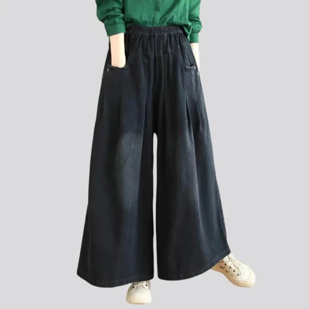 Culottes street denim pants for ladies