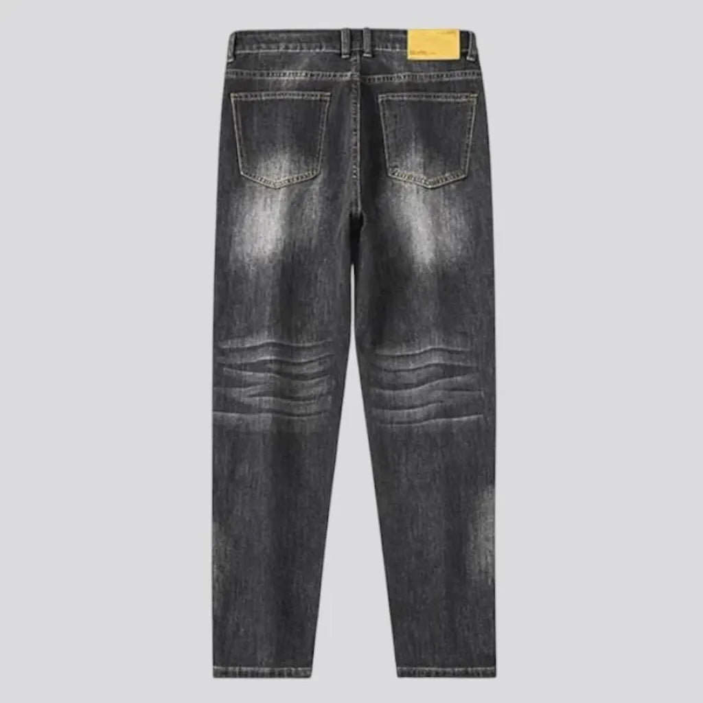 Elastic mid-rise men's jeans