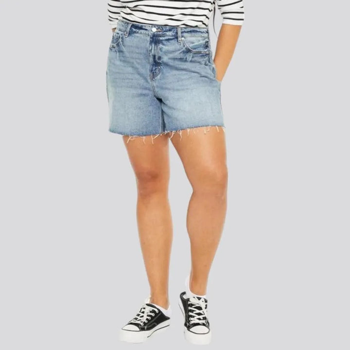 Vintage high-waist denim shorts for women