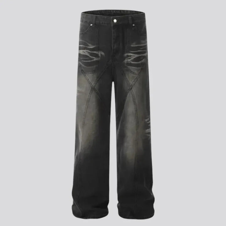 Mid-waist slouchy men's jeans