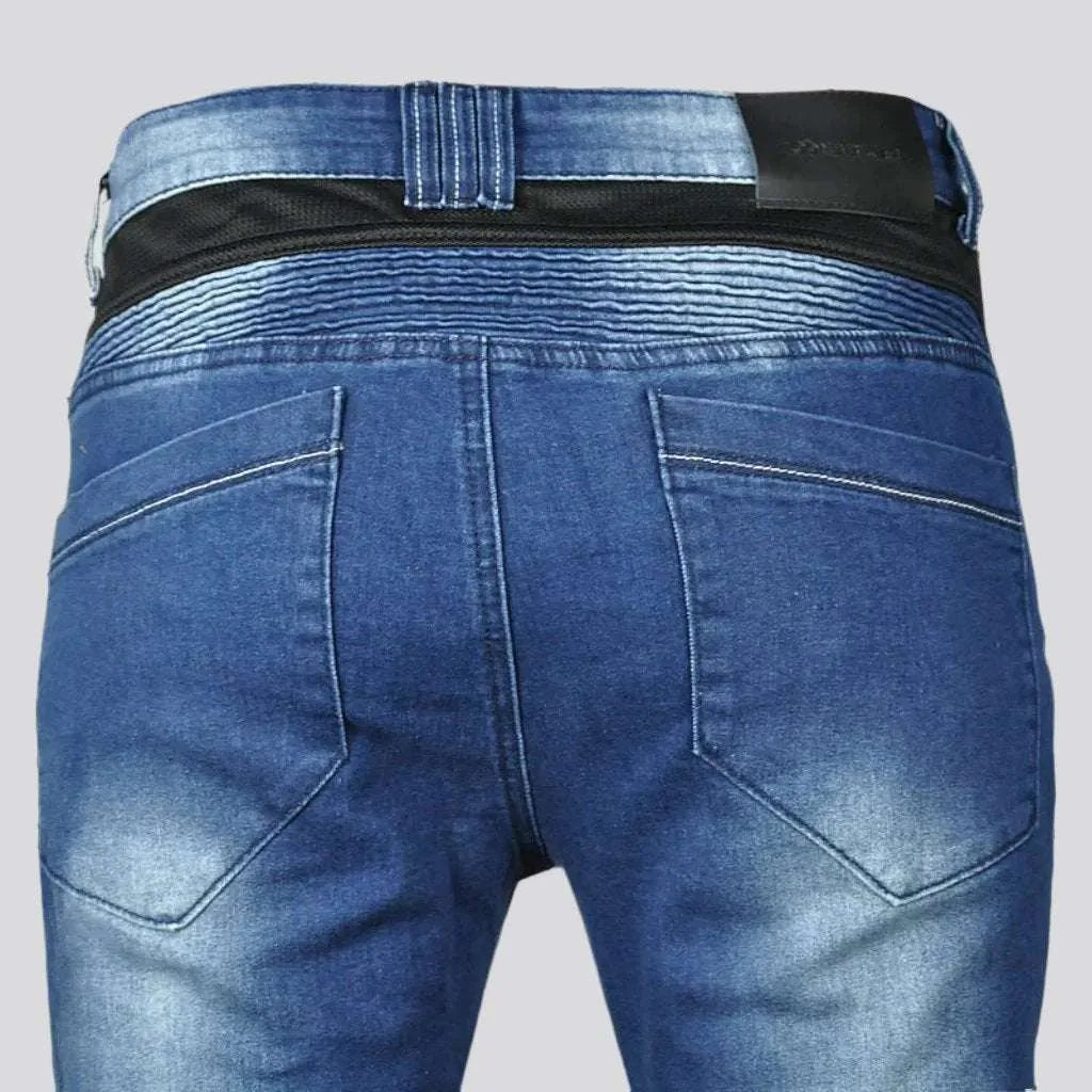 Color protective men's moto jeans