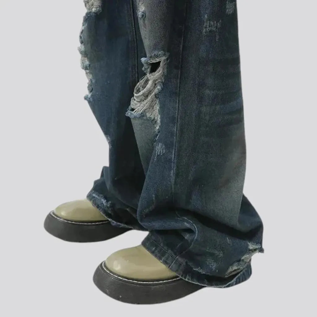 Distressed men's jeans