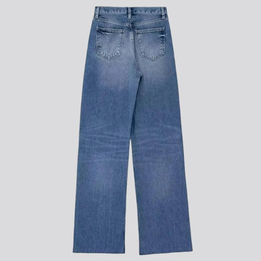 Street women's raw-hem jeans