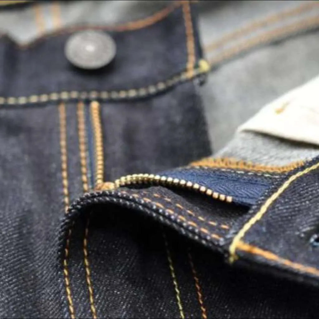 High-waist men's selvedge jeans