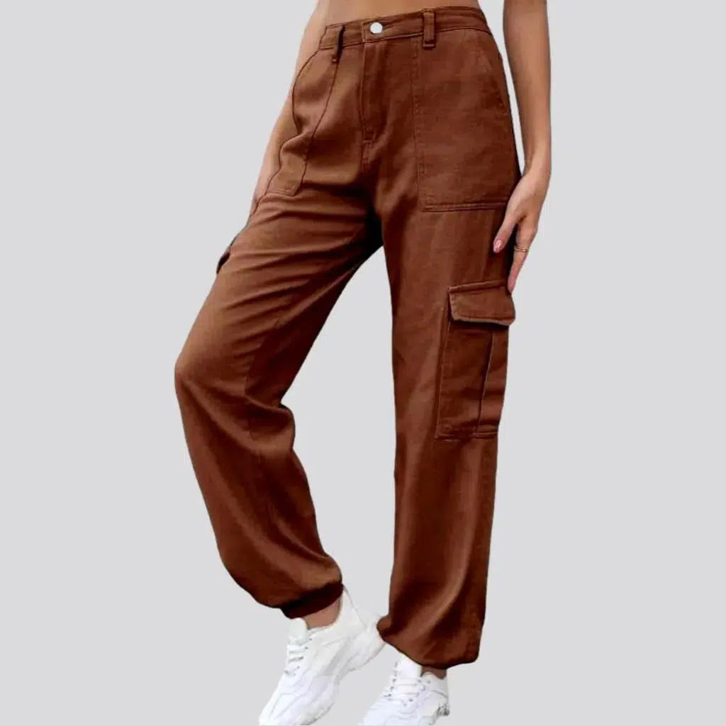 High-waist denim pants
 for women