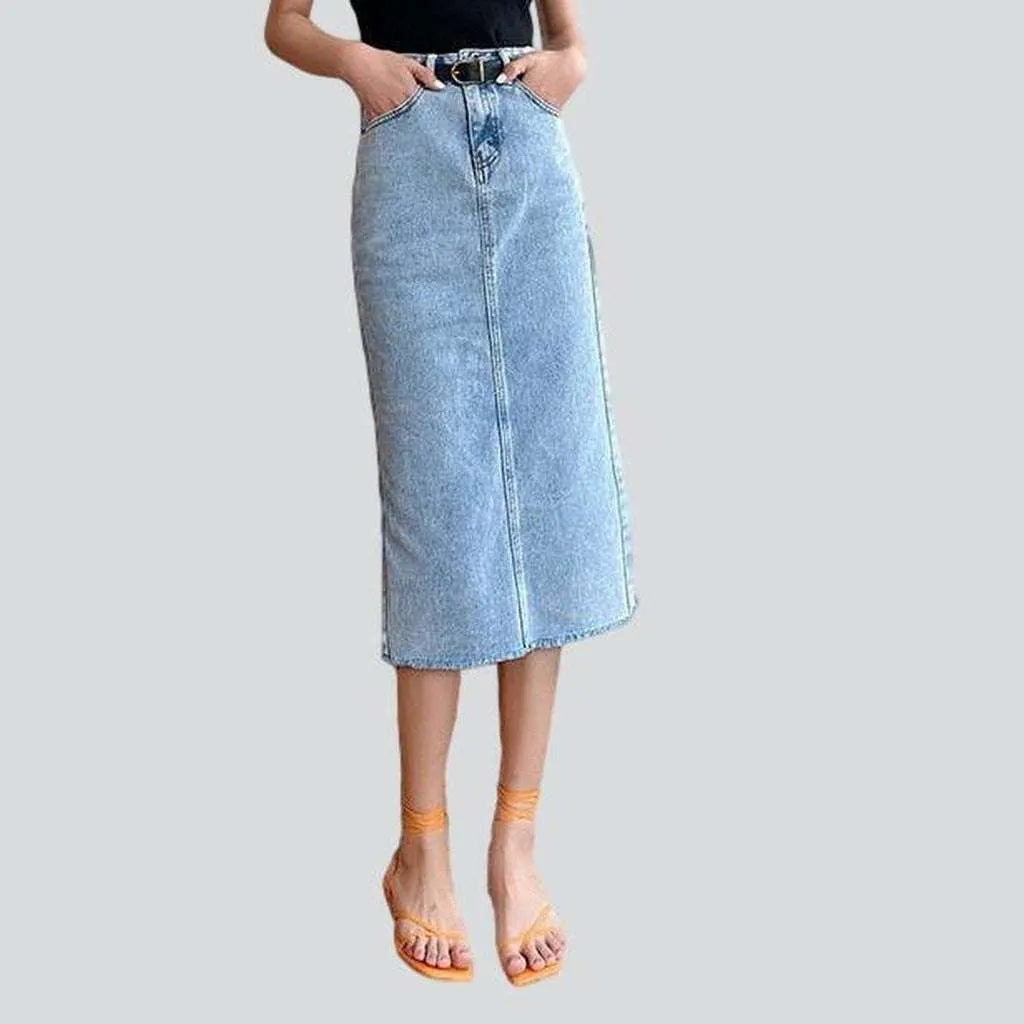 Long slim jeans skirt