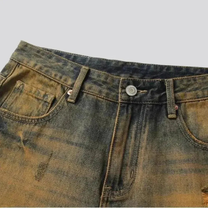 Whiskered men's jean shorts