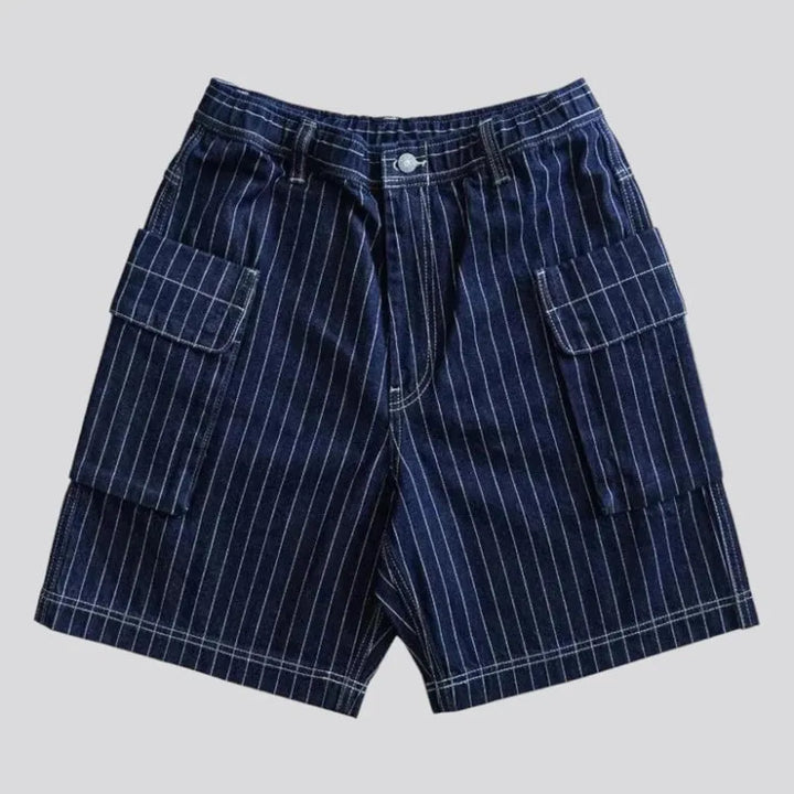 Cargo medium-wash jeans shorts for men