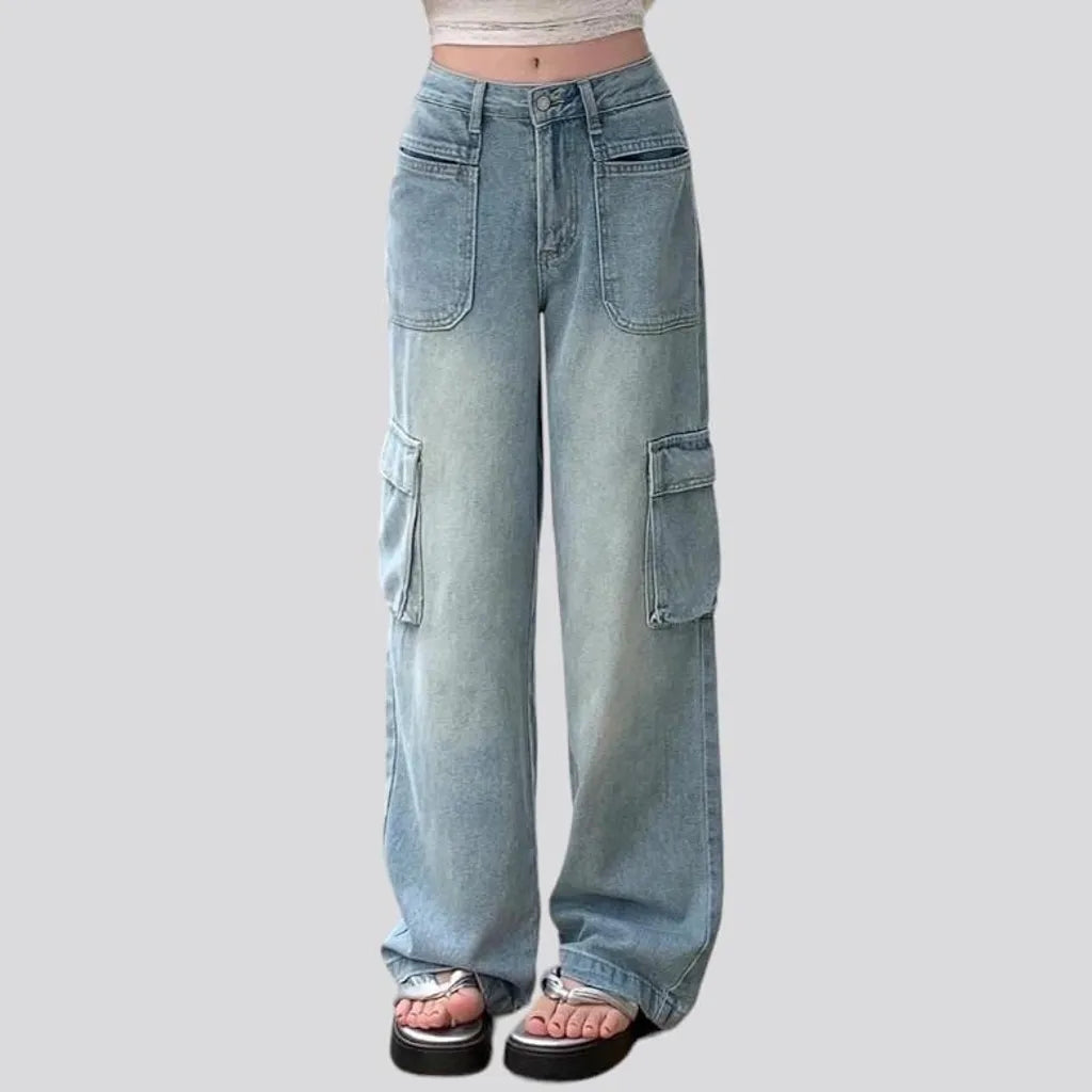 Cargo floor-length jeans
 for women