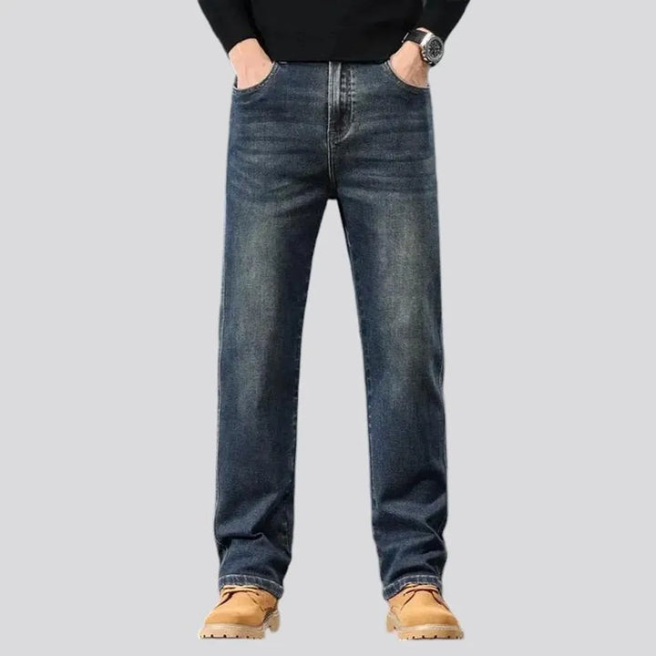 Vintage dark wash tapered men's jeans