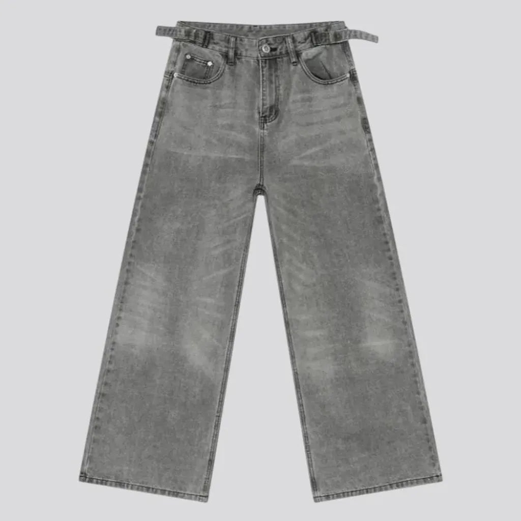 Mid rise boho baggy men's jeans