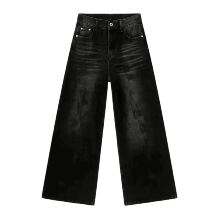 Painted Mid Rise Men's Jeans - Black