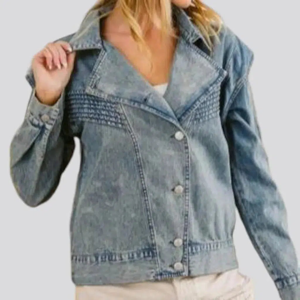 Fashion oversized jean jacket for ladies