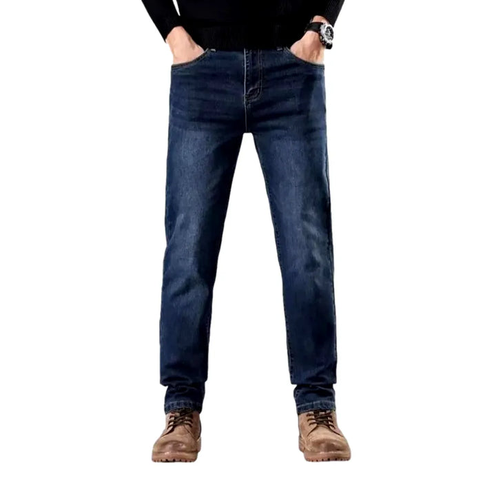 90s Style Tapered Fit Men's Jeans - Dark Blue