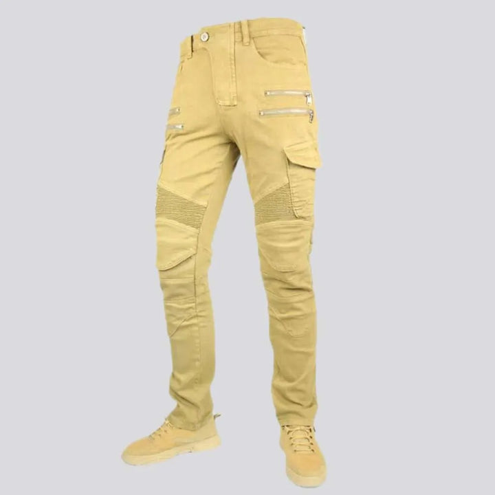 Cargo protective men's motorcycle jeans