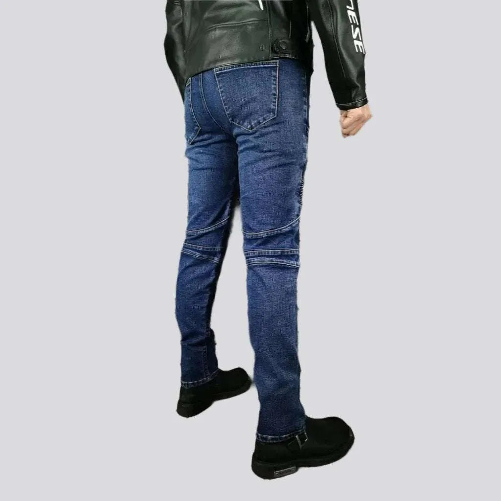 Slim men's biker jeans