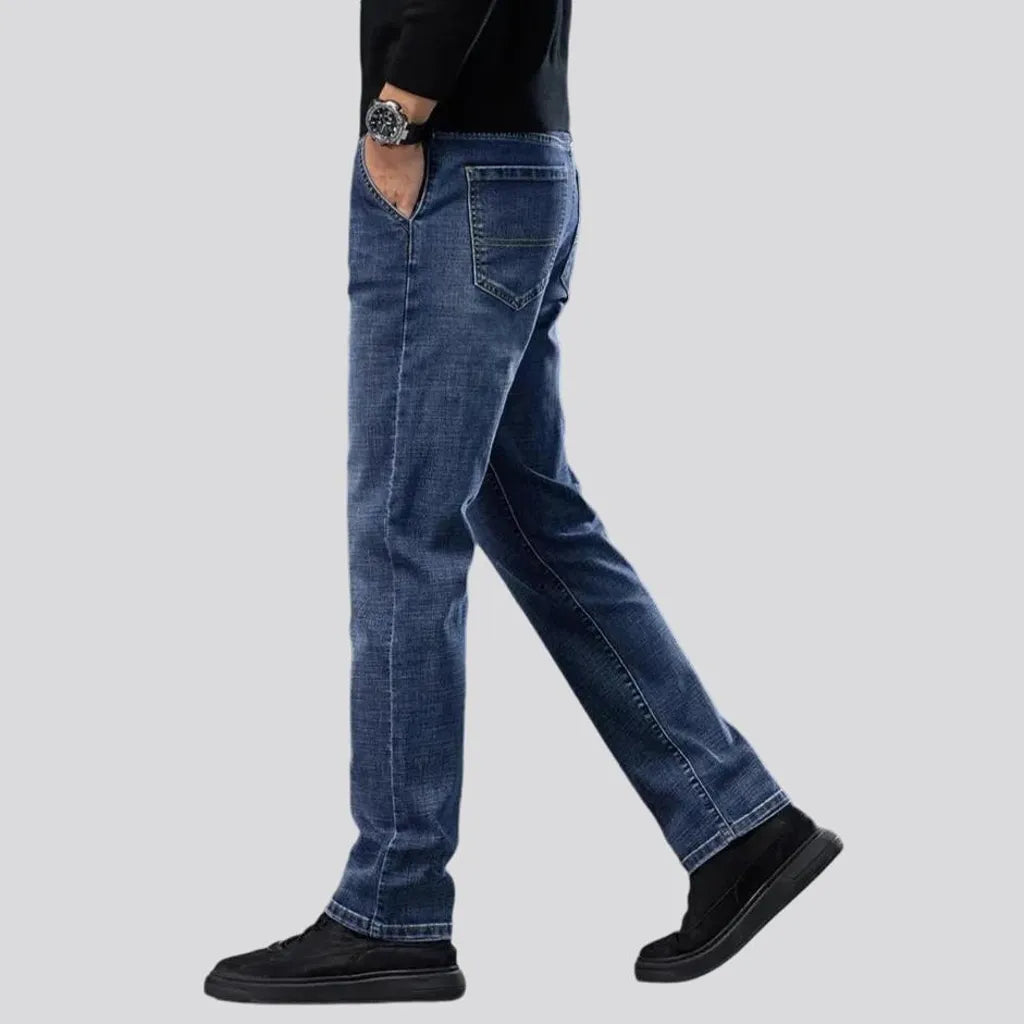 Vintage tapered-fit stretchable men's jeans