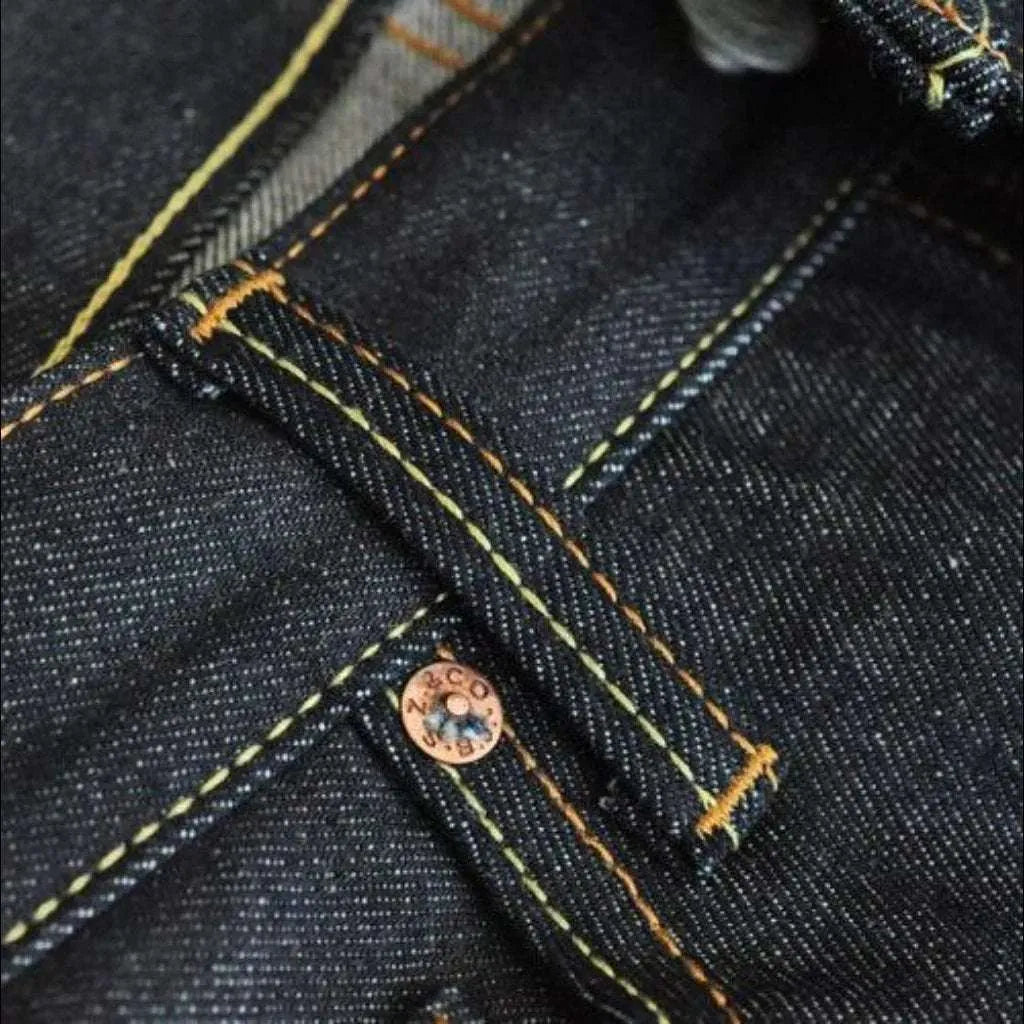 Straight raw men's selvedge jeans