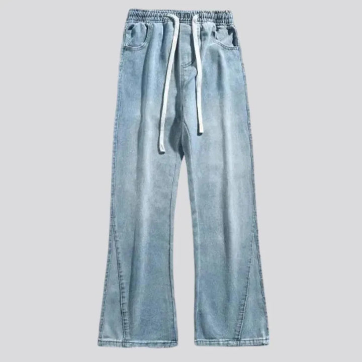 Stylish mid rise men's denim joggers