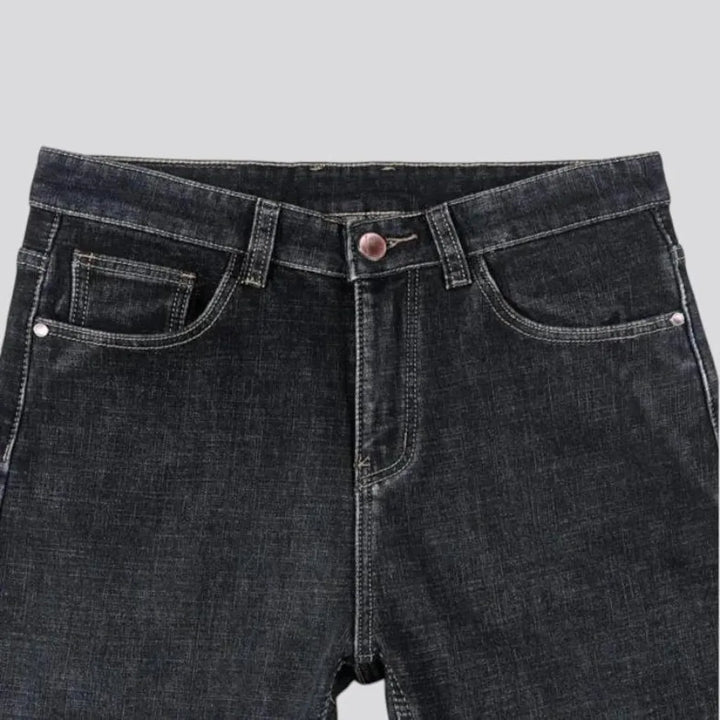 Dark faded wash casual men's jeans