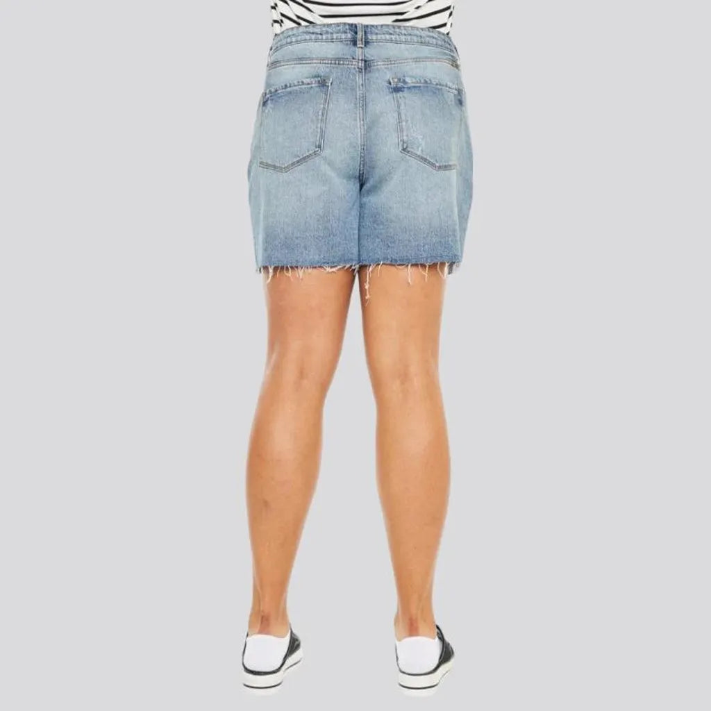 Vintage high-waist denim shorts for women