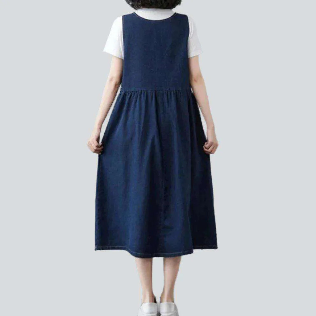 Timeless classic dark wash denim dress