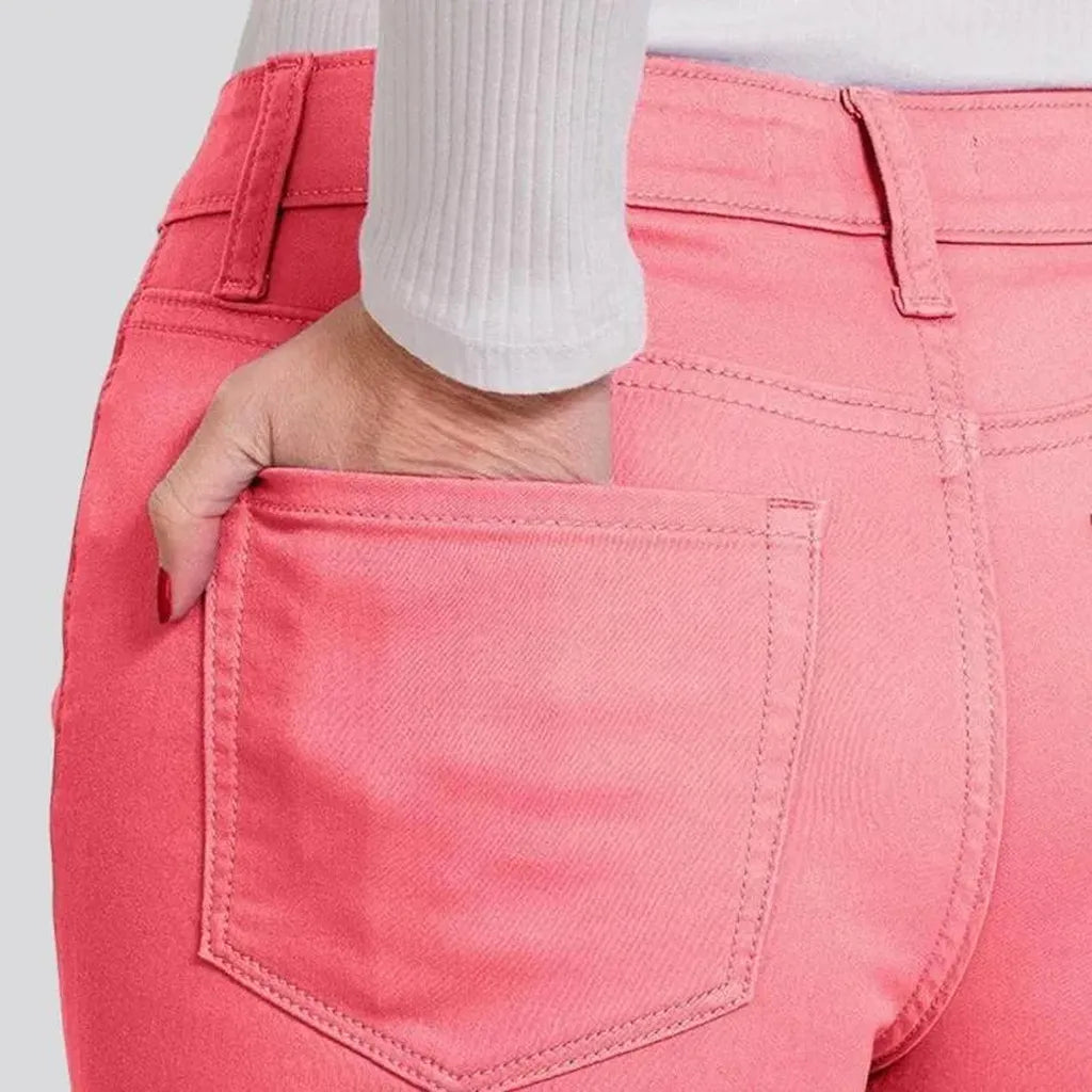 Mid-waist jean shorts
 for women