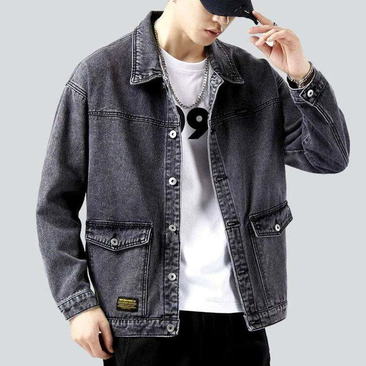 Big side pocket denim jacket