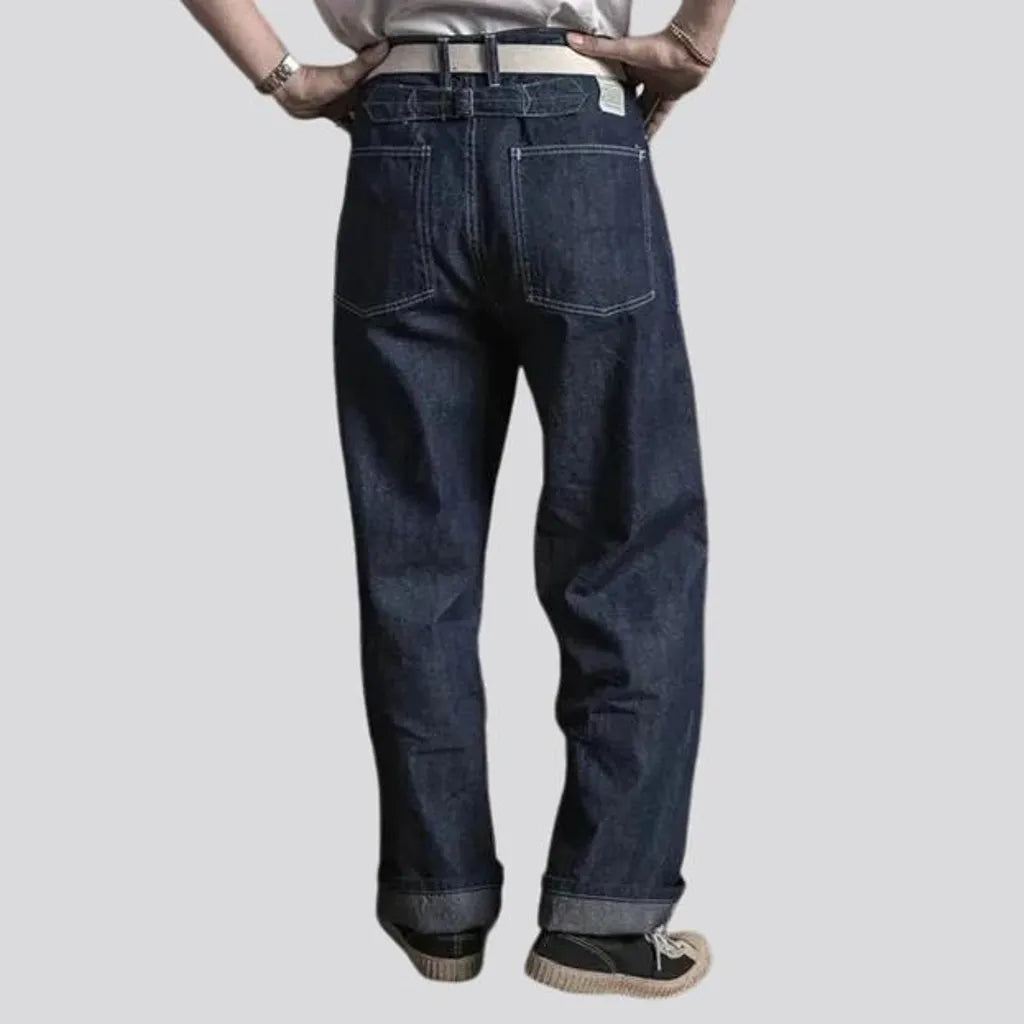 Boho dark wash high rise duty men's jeans