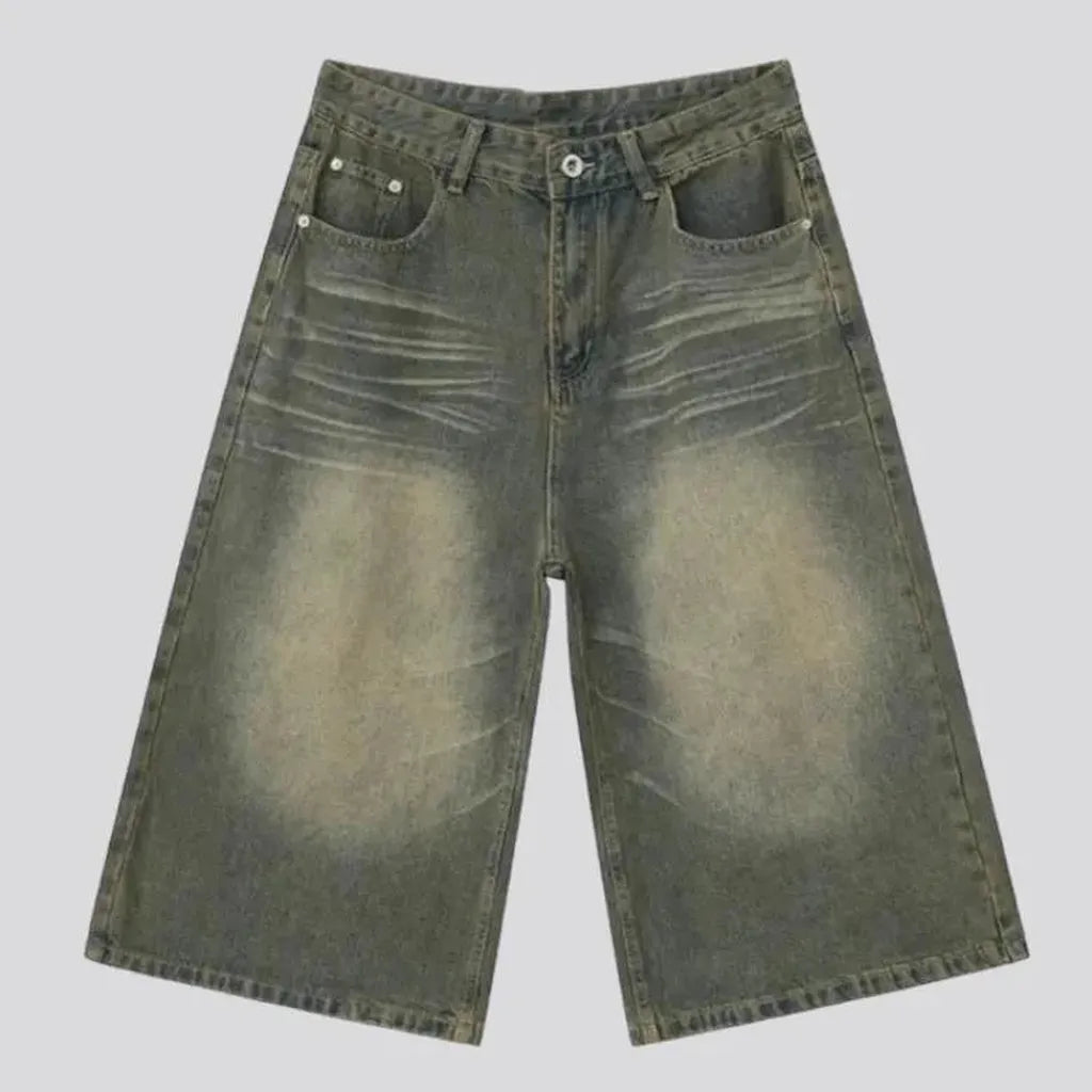 Y2k baggy men's denim shorts