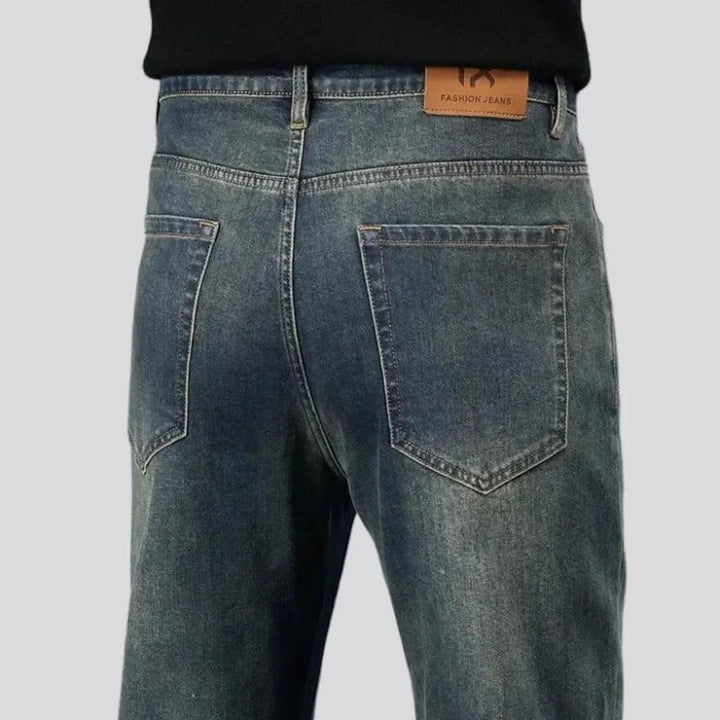 Vintage stonewashed tapered men's jeans