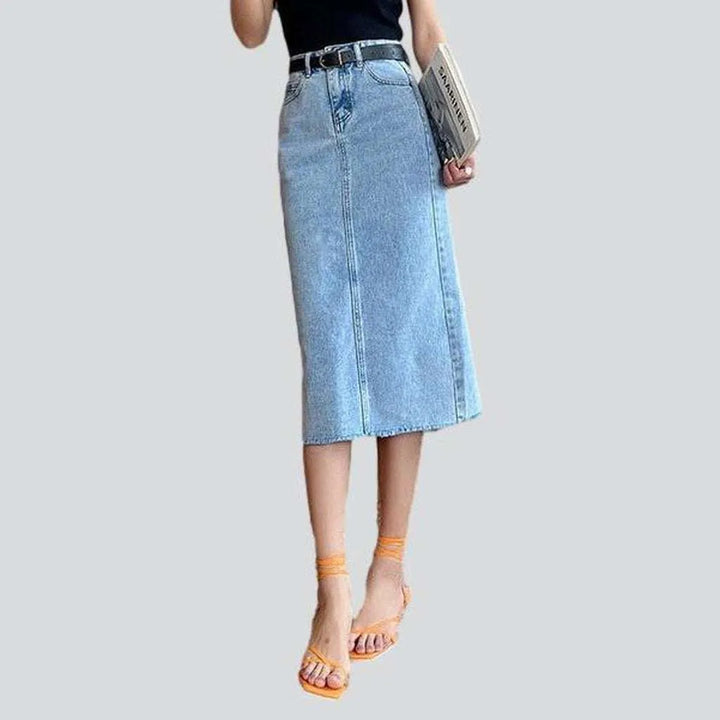 Long slim jeans skirt