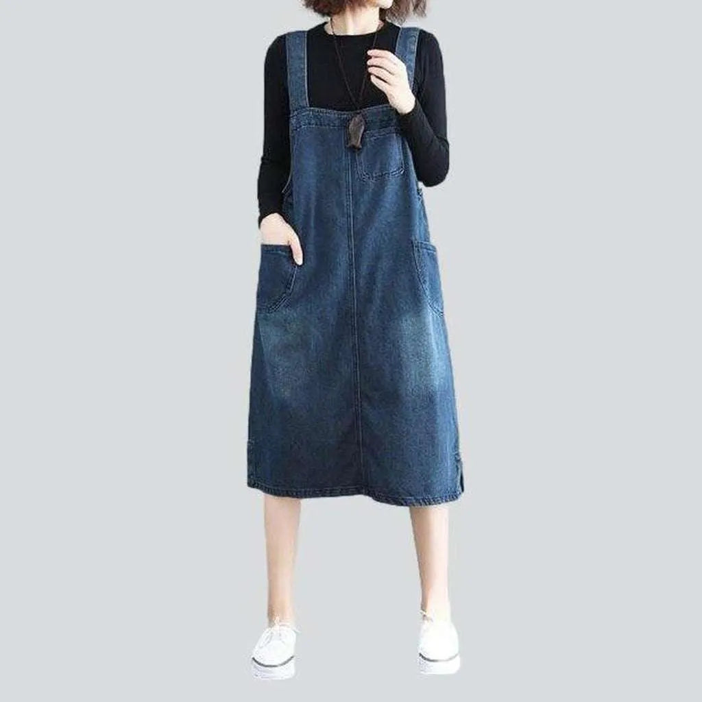 Oversized 90s denim dress