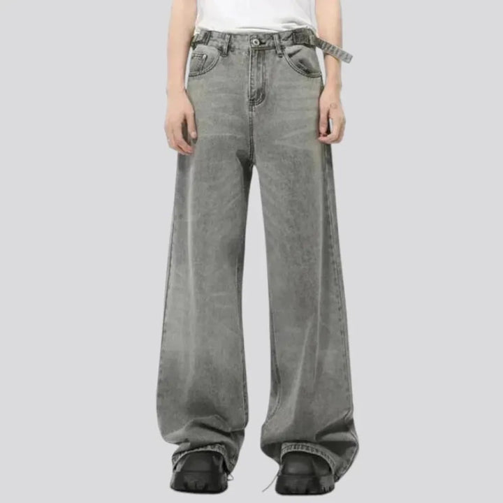 Mid rise boho baggy men's jeans