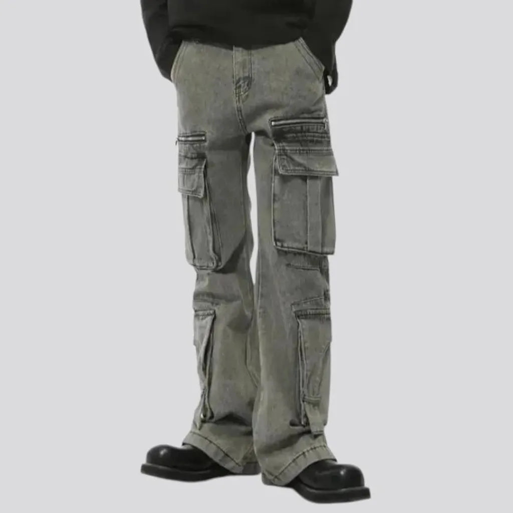 Fashionable faded men's jeans