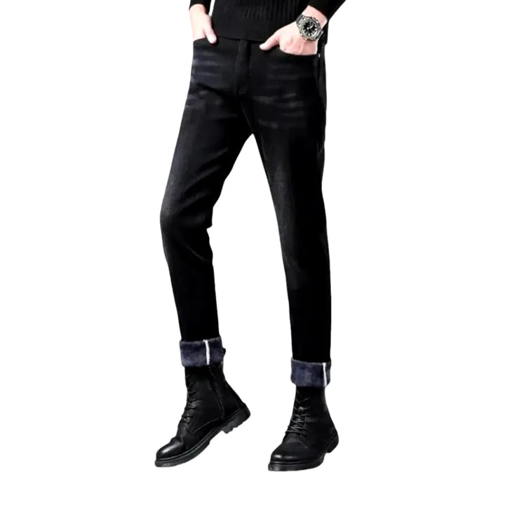 Casual Stretchable Mid-rise Men's Jeans - Black