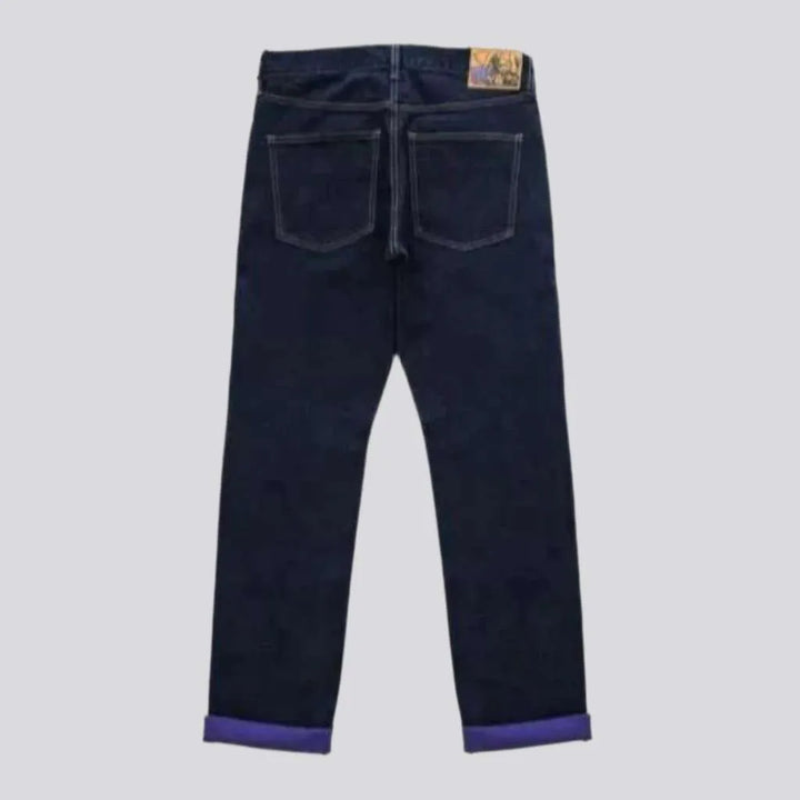 High-waist men's self-edge jeans