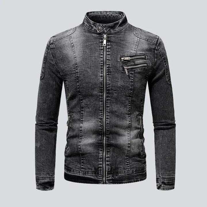 Motorcycle men's denim jacket