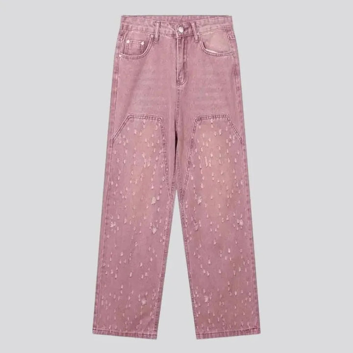 Baggy pink jeans
 for ladies