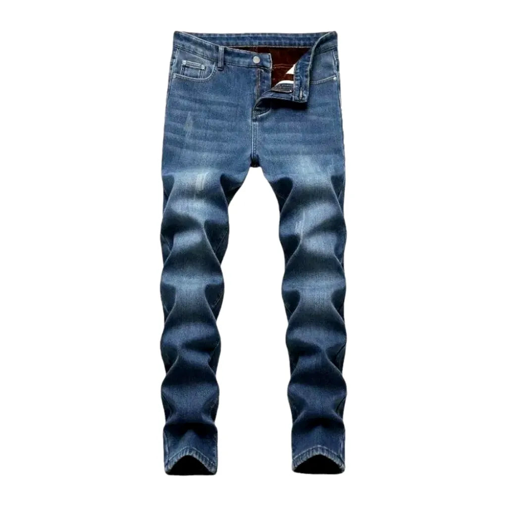 Skinny Fit Grinded Men's Jeans - Blue