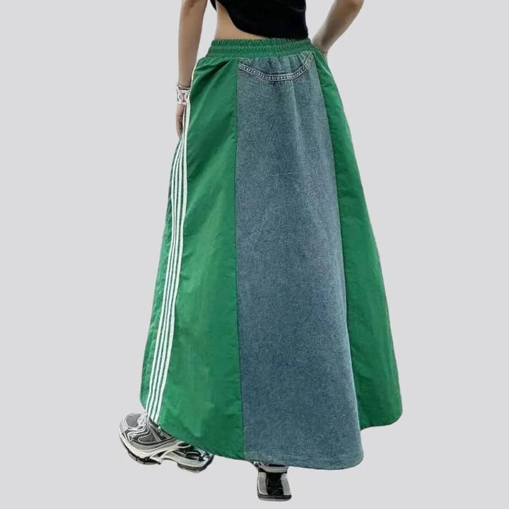 Side-bands women's jeans skirt