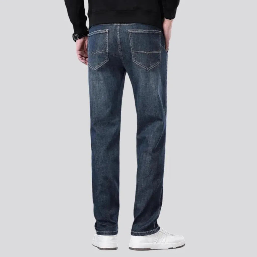 Sanded vintage slim men's jeans