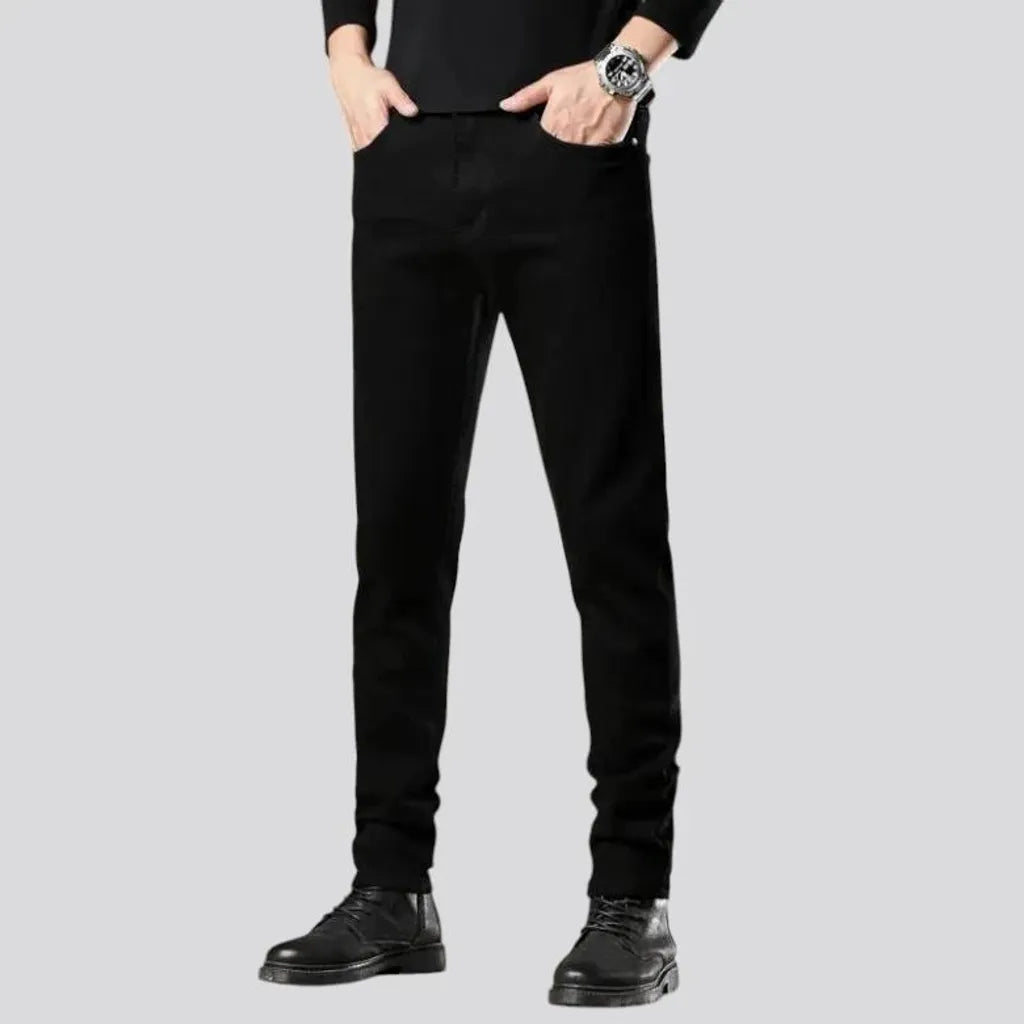 Monochrome slim fit stretchable men's jeans