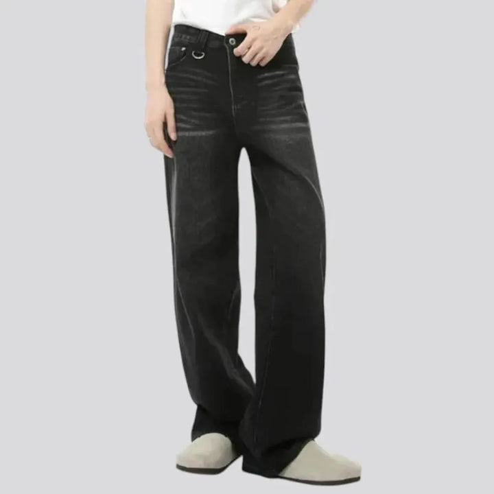 Trendy baggy mid-waist jeans for men